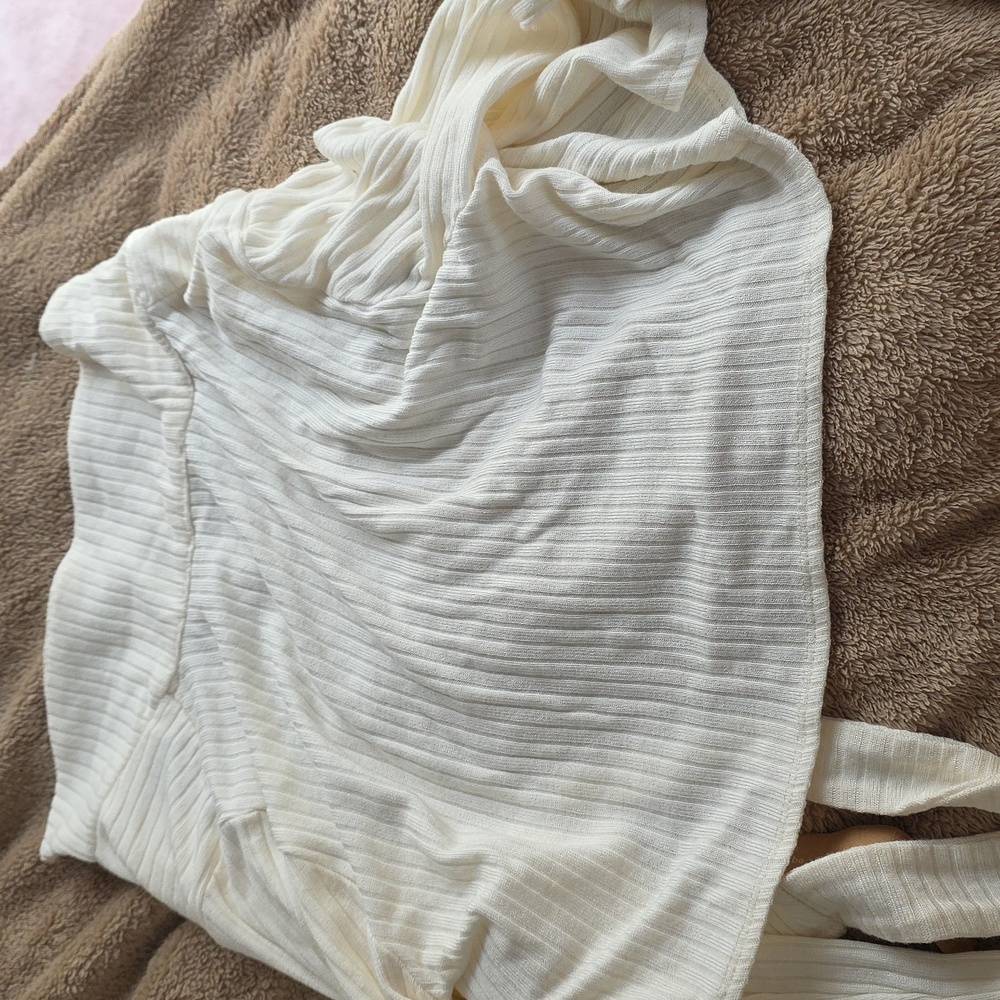 Reformation Cayden Knit Top In WHITE/CREAM-Size S - Picture 7 of 7